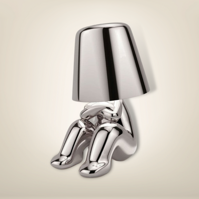 Lampe de chevet argentée design miniboy 1 métal