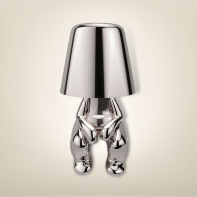 Lampe de chevet argentée design miniboy 10 métal
