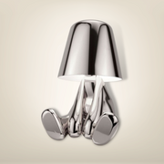 Lampe de chevet argentée design miniboy 12 métal