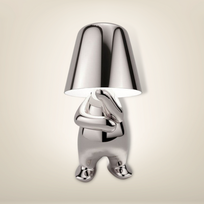 Lampe de chevet argentée design miniboy 2 métal