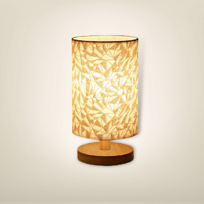 Lampe de chevet bois naturel géométrique bois clair