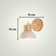 Lampe de chevet Classique | Blanche + Bois Bois clair