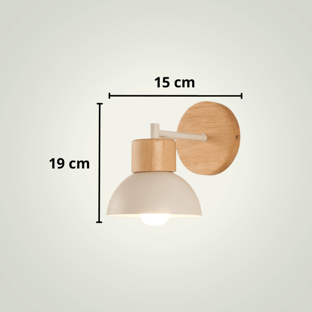 Lampe de chevet Classique | Blanche + Bois Bois clair