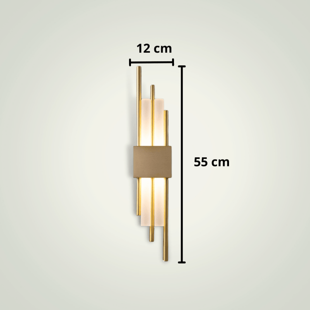 Lampe de chevet Design suspendue au mur | Trois | Dorée | Gauche Aluminium