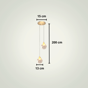 Lampe de chevet suspendue au plafond | Médaillon | Deux | Dorée Aluminium