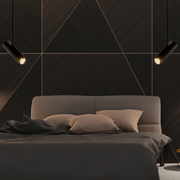 Lampe de chevet suspendue au plafond | Une | Noire Aluminium