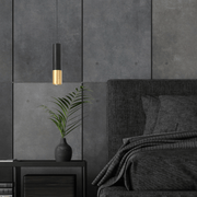 Lampe de chevet suspendue | Luminaire | Noire et Or Aluminium