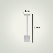 Lampe de table Sans fil | Argentée Aluminium