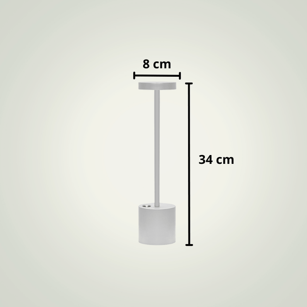 Lampe de table Sans fil | Argentée Aluminium