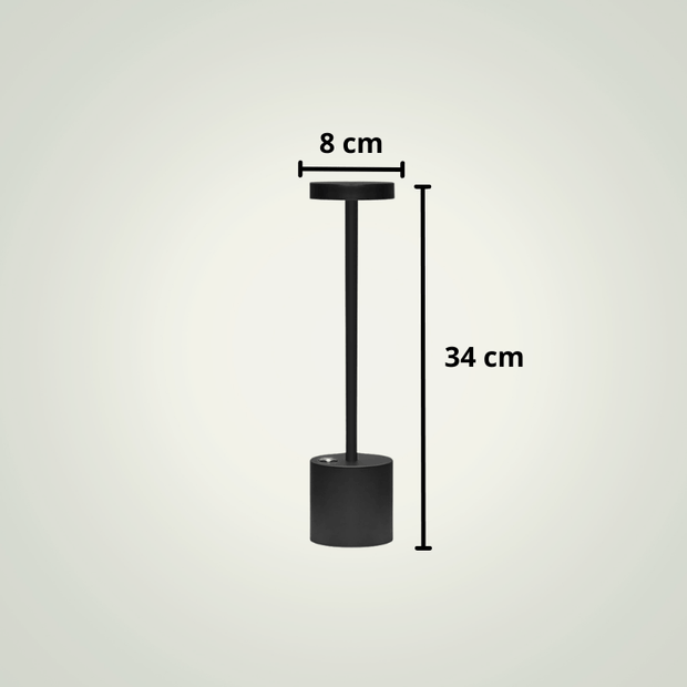 Lampe de table Sans fil | Noire Aluminium