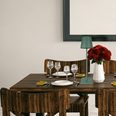 Lampe de table Sans fil Restaurant | Verte Foncée Aluminium