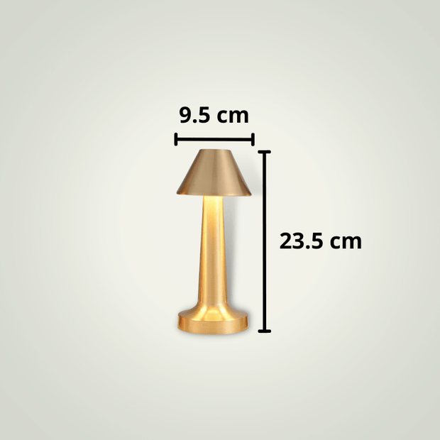 Lampe de table Tactile | Pyramide | Dorée Aluminium